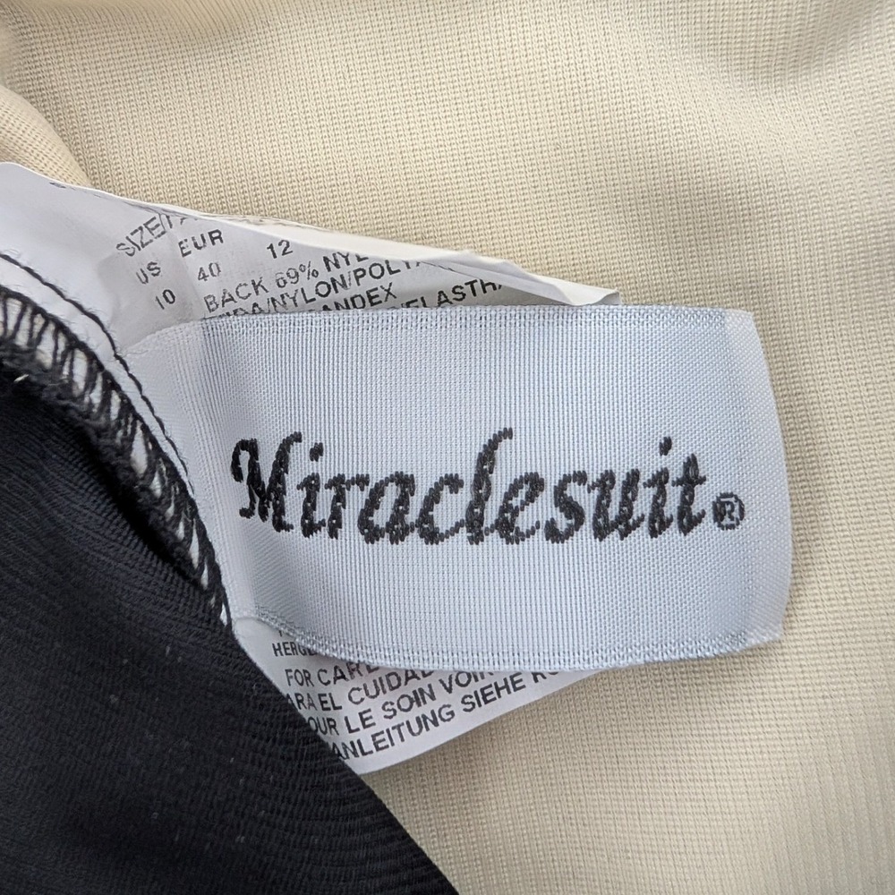 Miraclesuit Spectra Trilogy One Piece Women 10 Black Colorblock Slimming Classic - Picture 6 of 12